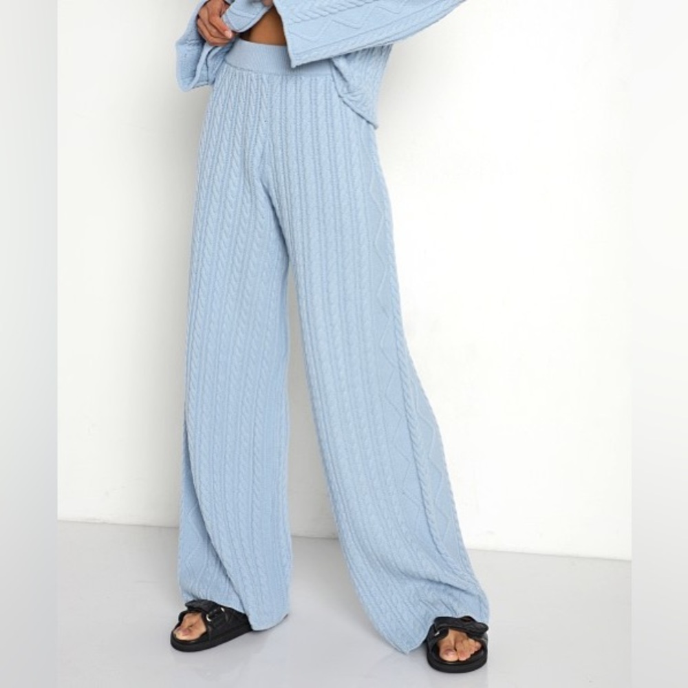Callahan Nora Cable Knit Pants Wide Leg Size Small